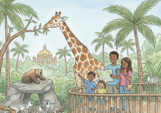 Family enjoying a day at the San Diego Zoo